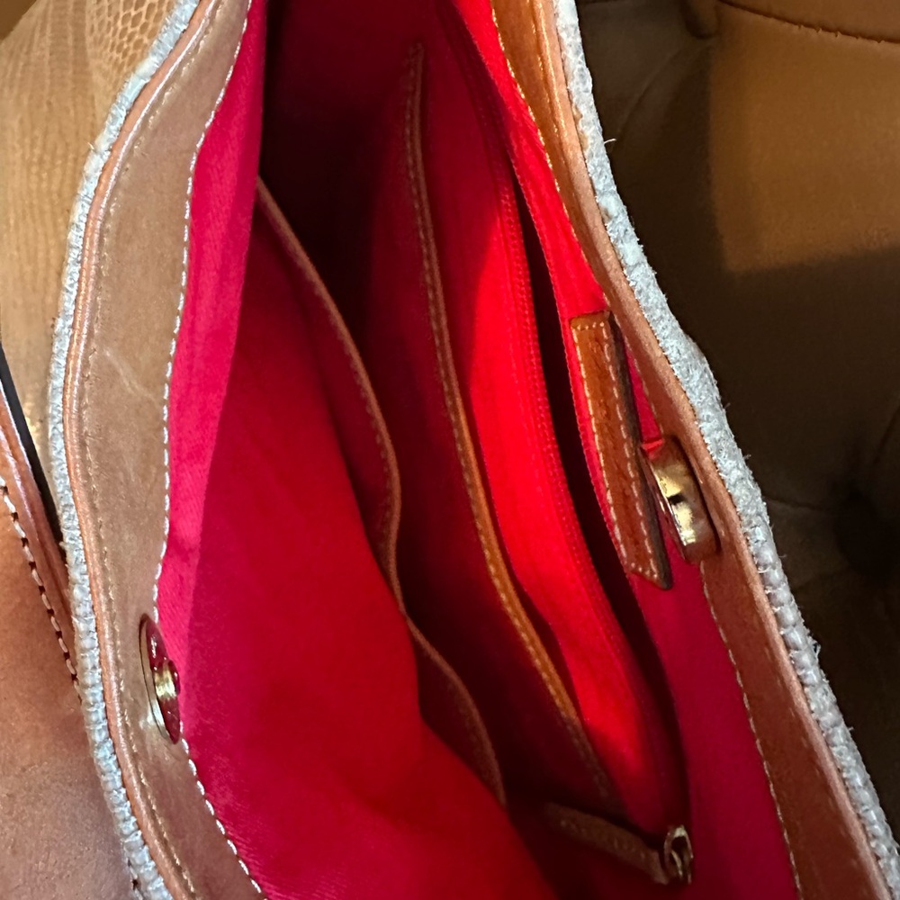 Dooney & Bourke Textured Brown and Tan Hobo Bag - Picture 6 of 9